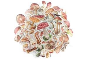 allydrew Decorative Scrapbooking Washi Stickers, DIY Crafts for Stationery, Diary, Card Making (60 pcs), Mushrooms