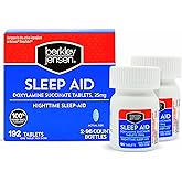 berkley jensen Sleep Aid (192 Tablets) - Doxylamine Succinate 25 mg Nighttime Sleeping Pills, Non Habit-Forming, Easy to Swallow Sleep-Aid