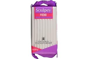 Sculpey Premo: Polymer Clay: White - 1lb Pack - Oven Bake Clay, Non-Toxic, Advanced Techniques, Sculpting-Jewelry-Craft Projects, Adults Art Supplies