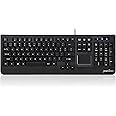Perixx PERIBOARD-513II Wired USB Keyboard with Touchpad, Membrane Key Trackpad Keyboard with 10 Hot Keys, Black, Full US Layout