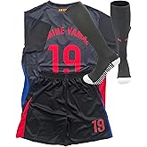 Barcaaway #19 Football Soccer Jersey Shorts Socks Set for Kids Boys Girls Youth Sizes