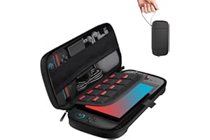 T TICCI Carrying Case for Nintendo Switch 2, holds 10 Cartridges with Pockets for Switch 2 Accessories and Game, Double Zipper, Black (Black)