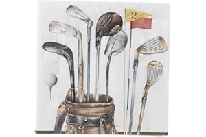 Boston International IHR Cocktail Beverage Paper Napkins, 20-Count, 5 x 5-Inches, Golf White