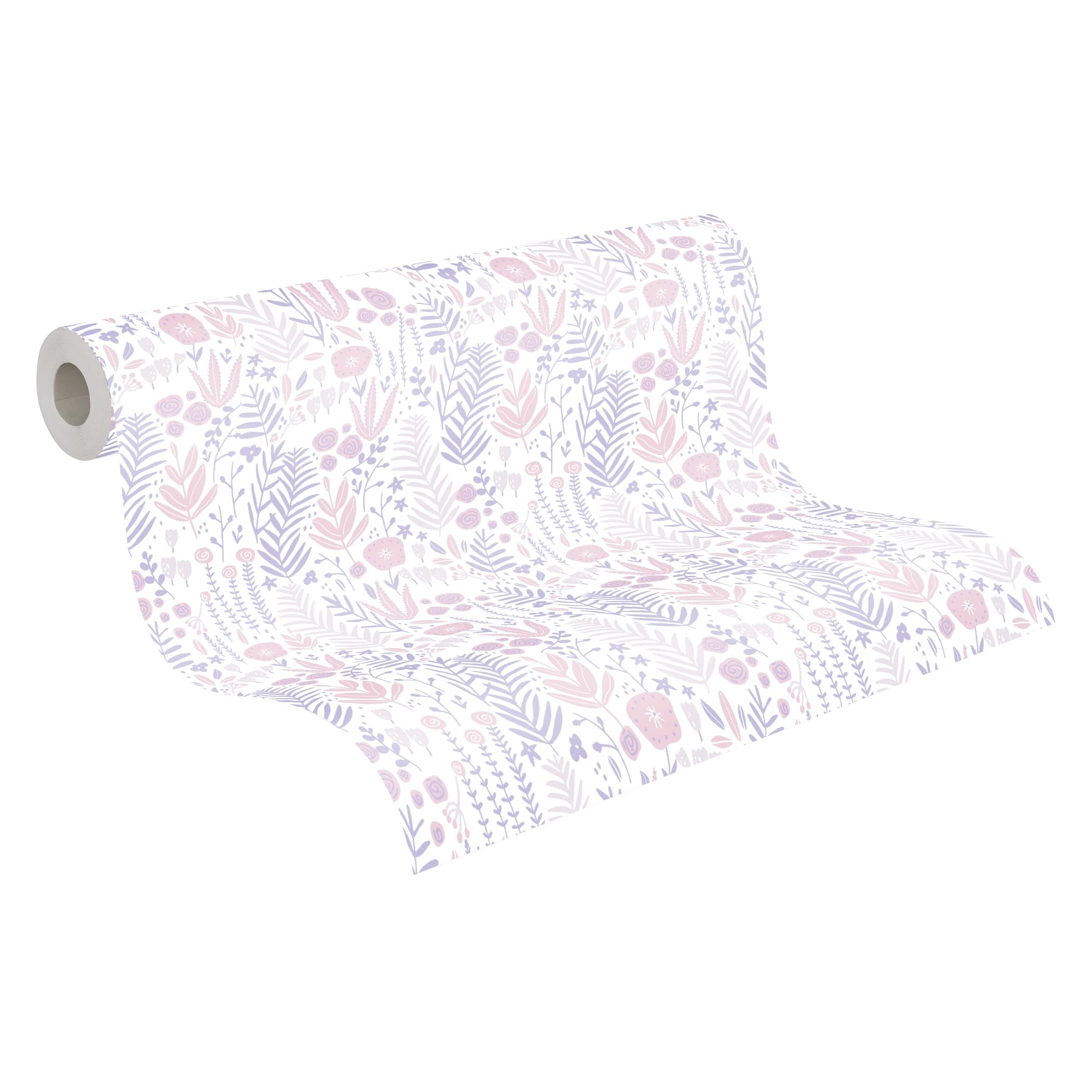 A.S. Création Floral Wallpaper Little Love Non-Woven Wallpaper 10.05 m x 0.53 m Purple Pink White Made in Germany 381181 38118-1