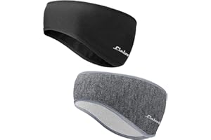 Winter Ear Warmer Headband for Women and Men - 2 Pack Fleece Stretchy Ear Muff Ear Cover for Outdoor Sports, Running, Skiing