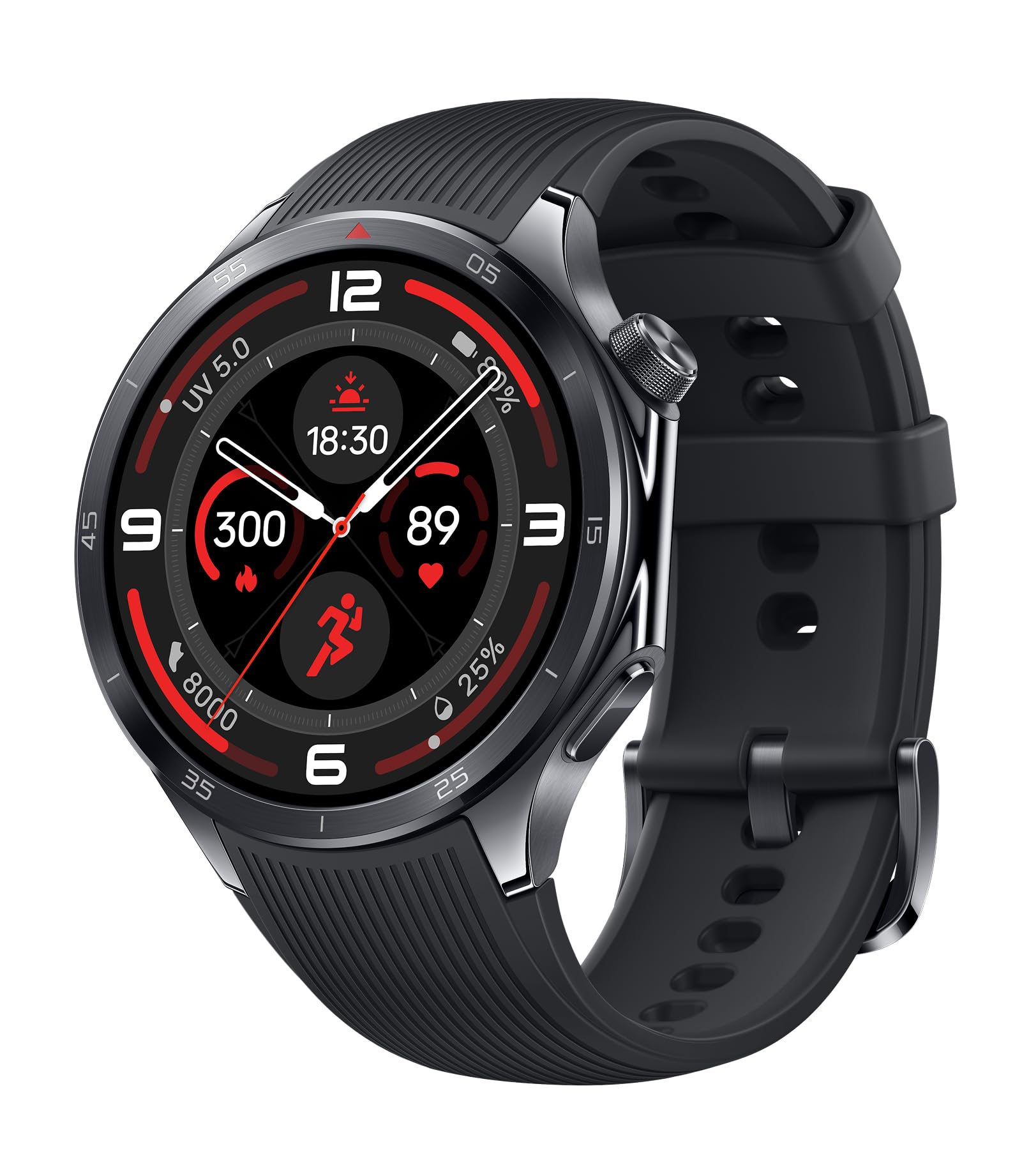 OnePlus Watch 3 Obsidian Titanium, 32 GB, batería de 120 horas, seguimiento de salud y estado físico, diseño de cristal de zafiro, bisel de titanio, motor dual, Wear-OS de Google