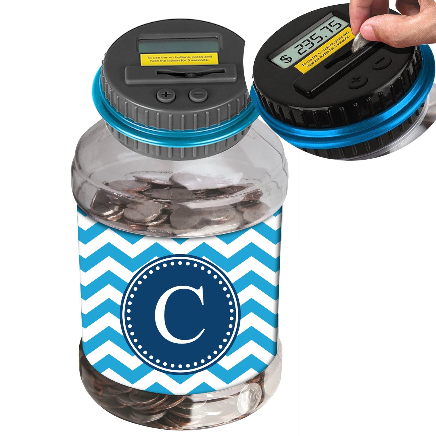 DE Digital Coin Bank Savings Jar Automatic Coin Counter