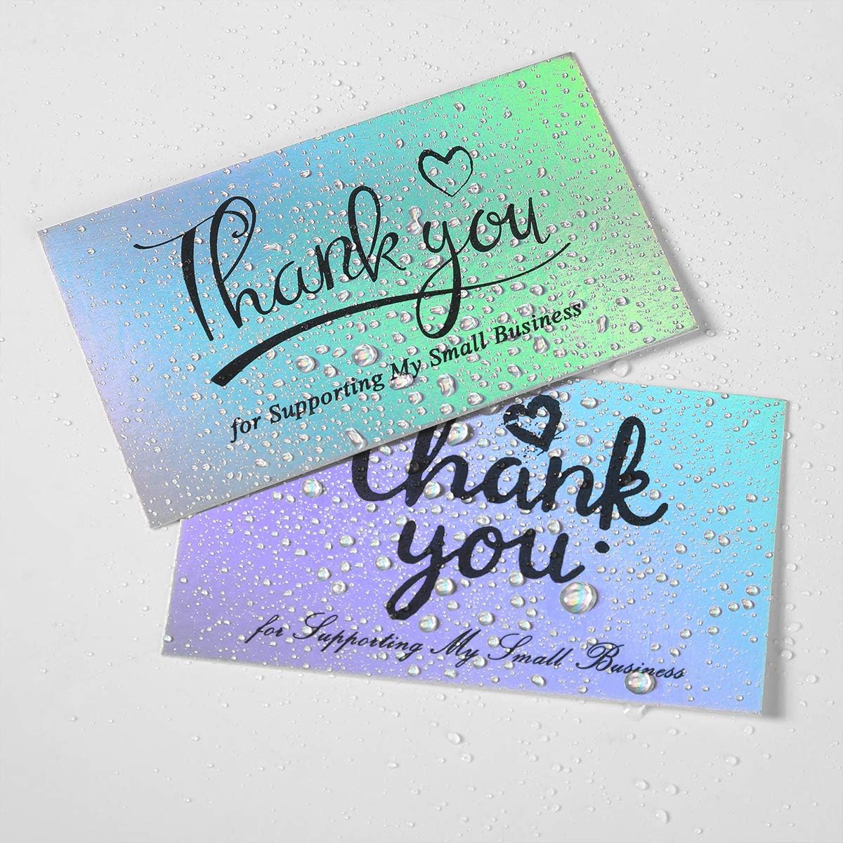 240 PCS Holographic Thank You for Supporting My Small Business Cards Silver Small for Retail Store, Handmade Goods, Business Owners Sellers, Package Inserts(2 X 3.5 Inch) : Office Products
