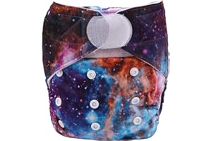 SIGZAGOR Baby Pocket Cloth Diaper Nappy Hook and Loop, Solar System, One Size Fits All, 36cm x 39cm, PUL, Microfleece, 1 Count