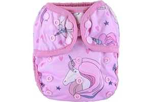 SIGZAGOR Baby Diaper Cover Nappy One Size 8lbs to 36lbs for Girls (Pink Horse)