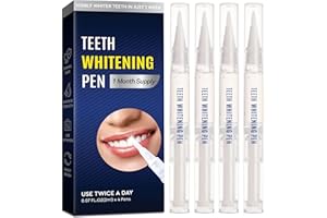 EXULTIC Teeth Whitening Pen 4 Pack, Brighten Your Smile in Just 1 Week with Tooth Whitening Pens – Fast, Gentle, Enamel Safe 35% Carbamide Peroxide Whitening Gel for White Teeth in Mess Free Applicator Pens