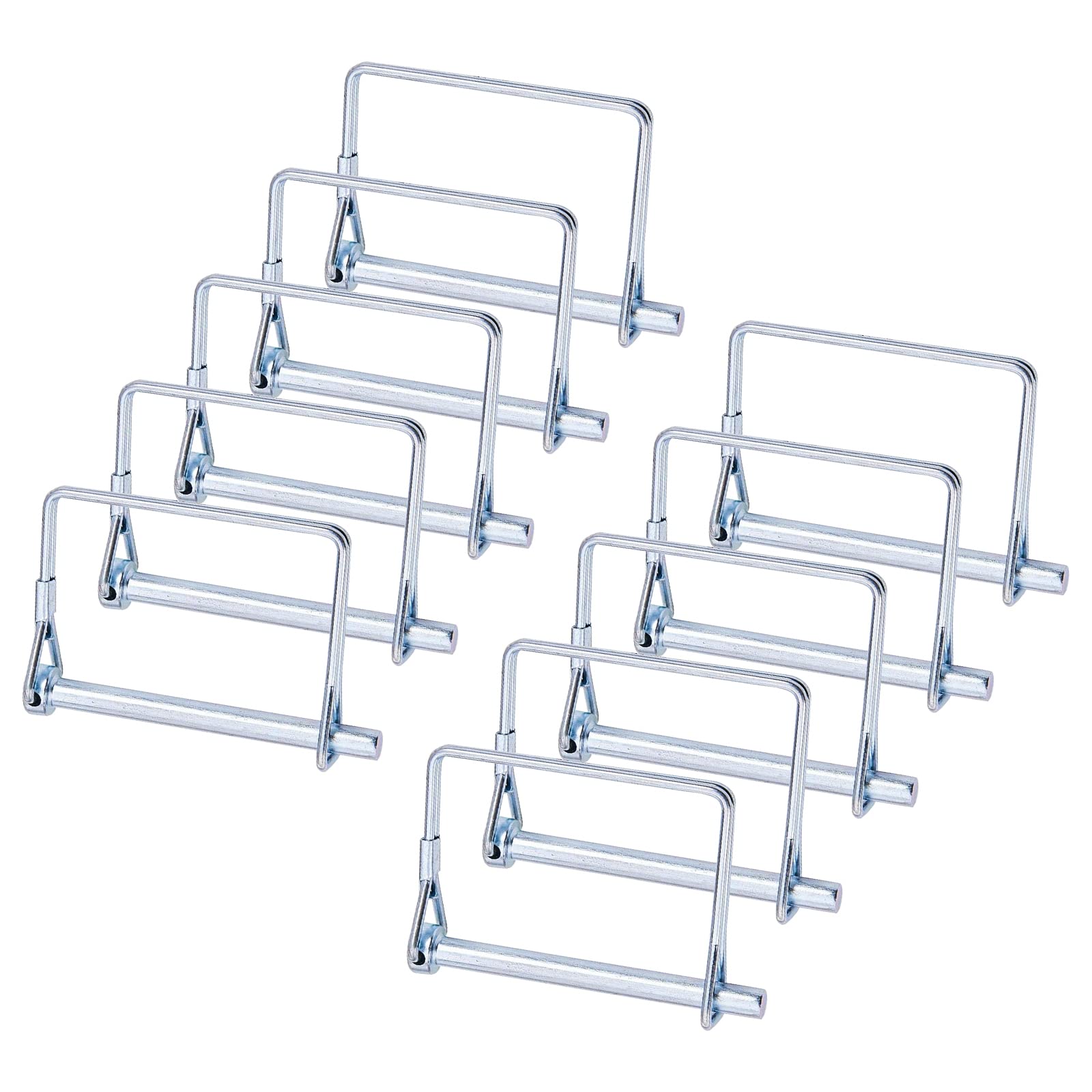 INCREWAY 10pcs Wire Lock Pin, 5/16" Heavy Duty Safety Coupler Shaft Locking Pin Hitch PTO Pin Round Loop Wire Lock Trailers Pin for Farm Lawn Garden