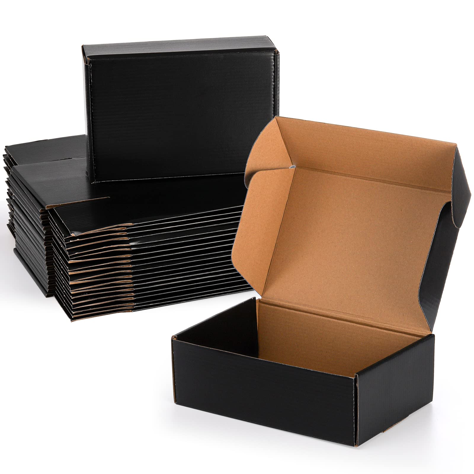 Photo 1 of Dicunoy 30 Pack CardBoard Boxes, 9 x 6 x 3 Inches Small Shipping Boxes, Black Corrugated Cardboard Box for Mailing Packing Literature Mailer, Packaging Boxes for Gift, Small Business