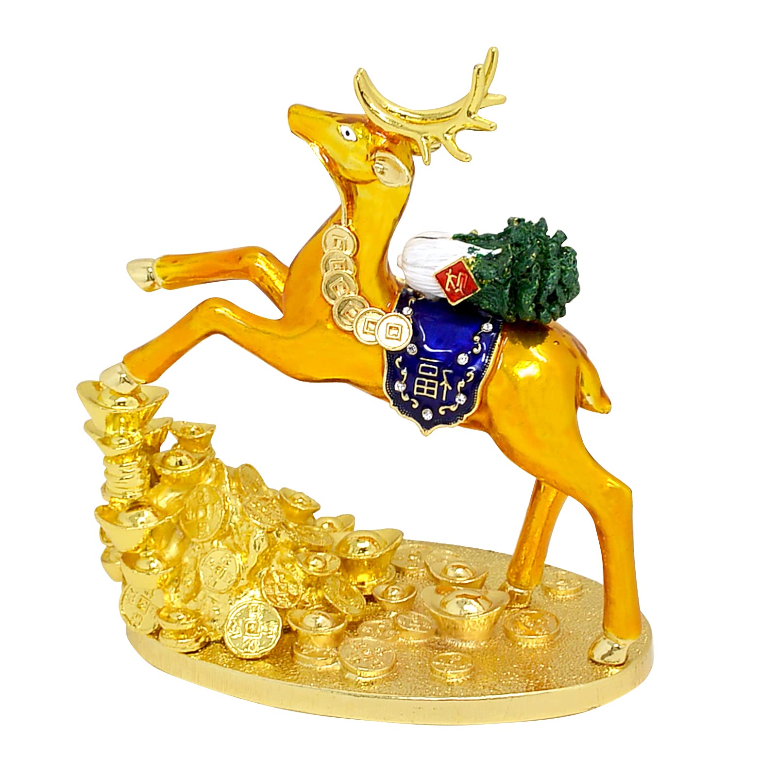 Juanxian FengShui 100 Blessings Energetic Deer Ornament for Decor W5017