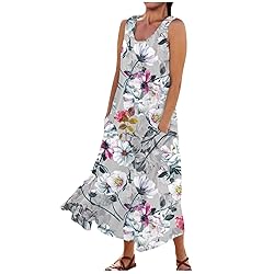 Women's Dresses Floral Print Flowy Sleeveless Long