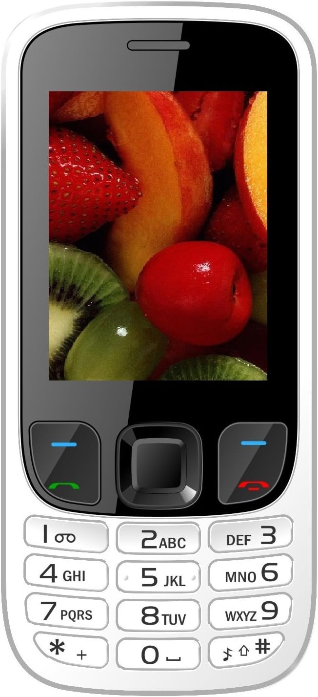 IKALL K6303 Dual SIM 2.4 Inch Display Feature Phone with 1800 mAh Battery Capacity, Bluetooth, GPRS, Flash Light, FM (White)