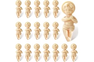 ZYFLSQ 18 Pcs King Cake Baby Jesus Figure, 1.5 Inch Plastic Jesus Doll with Gift Bag, Mini Nativity Figurines for Mardi Gras Party King Cake Babies Toppers Decorations Epiphany Gifts