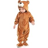 HSCTEK Baby Bear Onesie Costume, Unisex Infant Baby and Toddler Hooded Bodysuit 0-4T