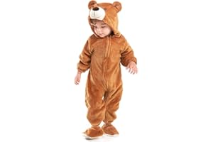 HSCTEK Baby Bear Onesie Costume, Unisex Infant Baby and Toddler Hooded Bodysuit 0-4T