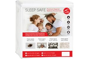 Bed Bug Proof Zippered Mattress Encasement - Allergen Proof, Dust Mite, Bed Bug Mattress Protector, Polyester-Cotton Waterpro