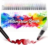 Amteker Watercolor Brush Pens Set 24+2 Flexible Nylon Tips Non-Toxic view 1