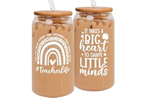 NADELEINE Teacher Appreciation Gifts - Teacher Gifts for Women, Gifts for Teachers Women - Thank You Teacher Gifts, Back To School Day Gifts for Teachers, Teacher Birthday Gifts for Women - 16 Oz Can Glass