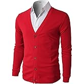 H2H Mens Casual Slim Fit Cardigans V-Neck Basic Designed Long Sleeve Button Down