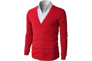 H2H Mens Casual Slim Fit Cardigans V-Neck Basic Designed Long Sleeve Button Down