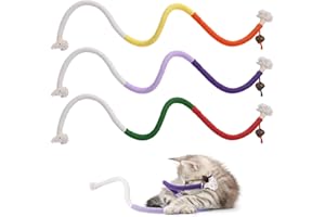 SINROBO Cat Toys Chew Ropes Toys，3 Pcs 27.9 Inches Interactive Catnip Toys for Indoor Cats，Kitten Teeth Cleaning Chew Toys for Dental Care