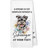 XBBMGG Funny Schnauzer Dog Kitchen Towels, Schnauzer Gifts for Women Men Dish Hand Tea Towels, Funny Dog Mom Lovers Owner Gifts Decorative Towel for Kitchen Bathroom, 16x24 Inch