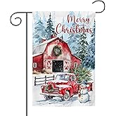Merry Christmas Double Sided 12 x 18 Inch Yard Flag, Small garden flags for outside, Christmas Seasonal Flag for Outdoor Holiday Decorations