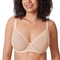 DELIMIRA Women's Cosnufy Sheer Mesh Bra Full