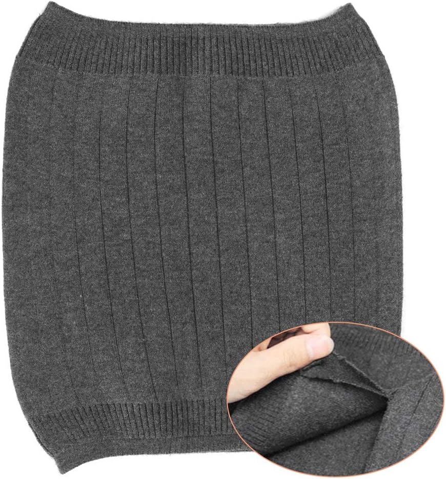 Double Thicken Thermal Cashmere Knit Warmer Band Abdominal Binder Stomach Lumbar Lower Back Support Brace Waist Wrap Belt Belly Band Warm Kidney (Double Cashmere+Grey