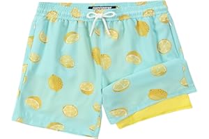 CoozySphere Boys Swim Trunks with Compression Liner 5T-16 Swimming Shorts Quick Dry Bathing Suit
