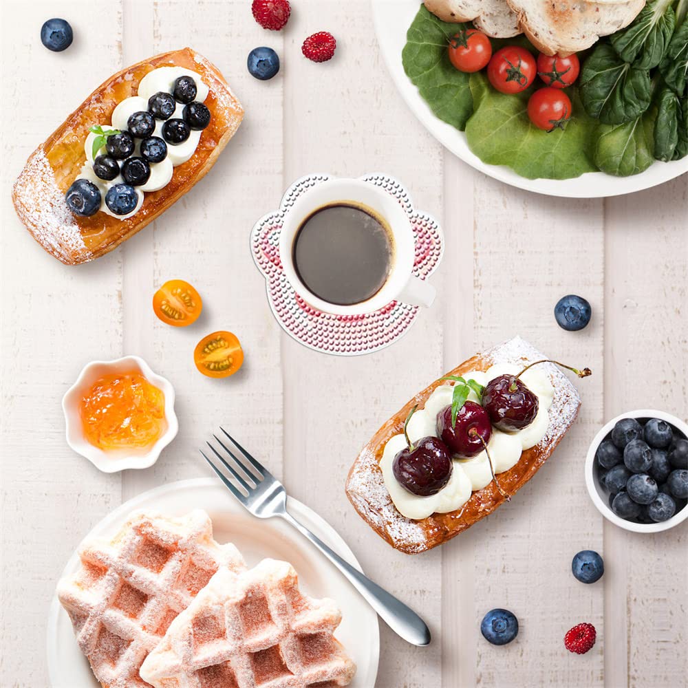 MingSH 4 Pcs Diamond Paintings Coasters, DIY Coasters Small Diamond Painting Kits for Beginners, Adults & Kids Diamond Art Craft Supplies Christmas Home Decor(Without Iron Holder)