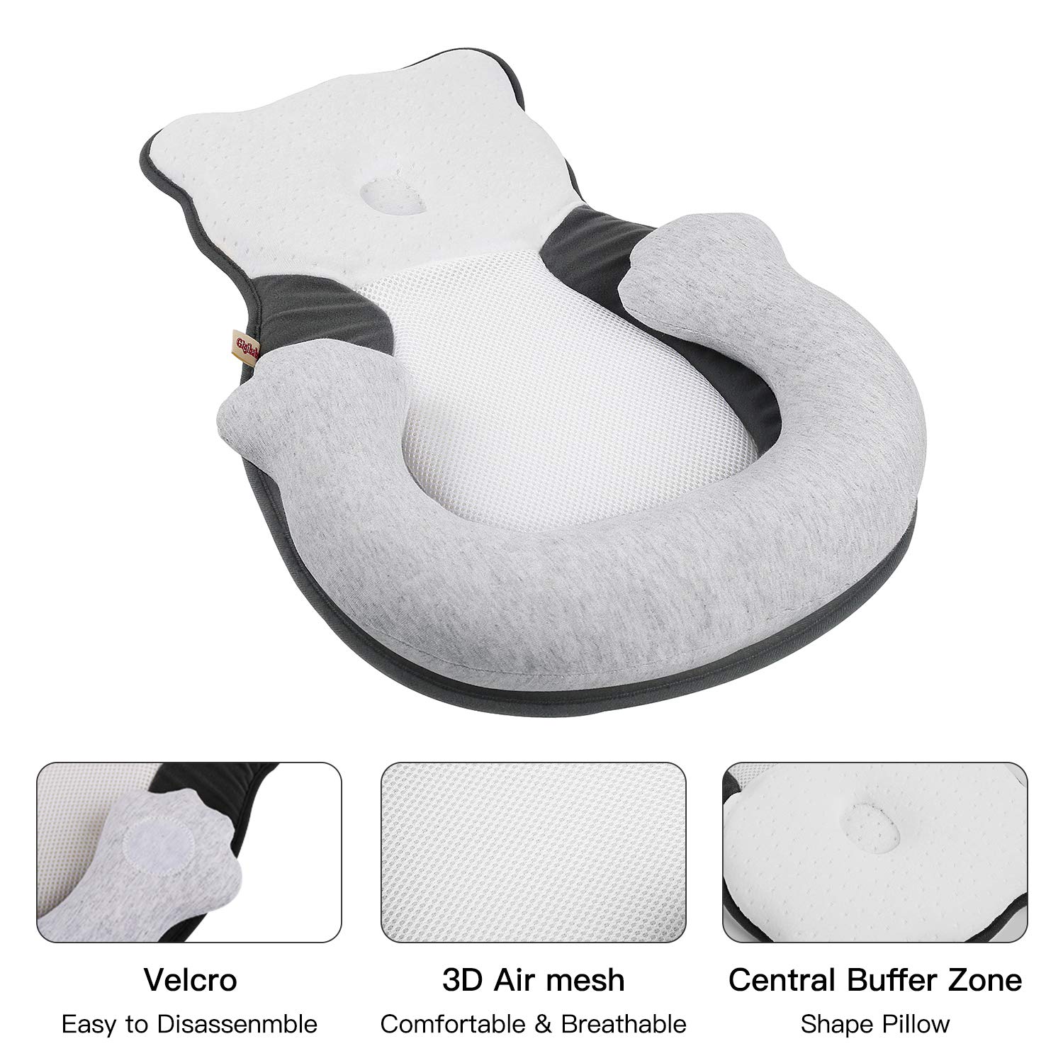 OTTOLIVES Portable Baby Bed Head Support Pillow Newborn Lounger Babies Bed Mattress Nest for Baby Sleep Positioning Removable Easy Cleaning Sleeping Lounger: Baby