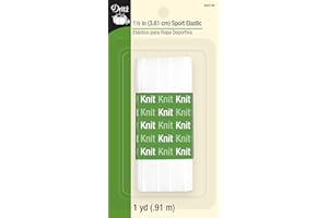 Dritz 9327W Sport Knit Elastic, White, 1-1/2-Inch by 1-Yard