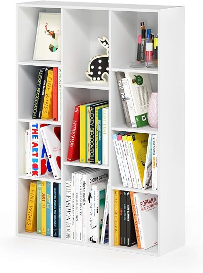 Furinno LUDER Book Shelf 11-Cube Reversible White 73.9W x 105.9H x 23.9D cm
