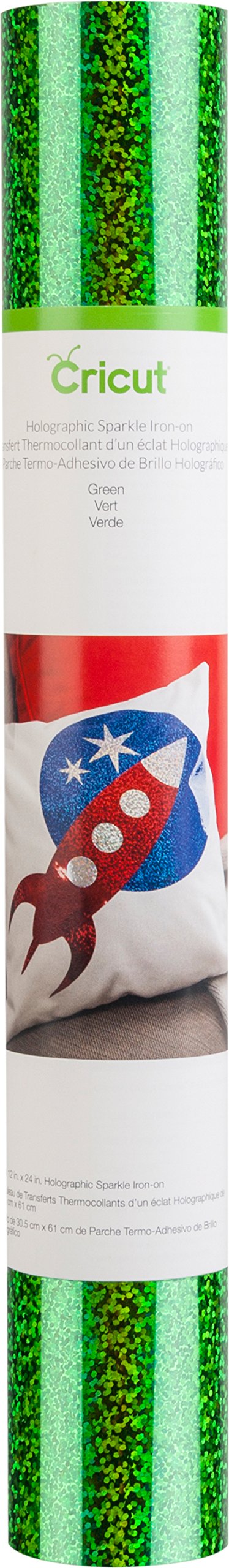 Cricut Holographic Sparkle Iron On | Green | 61cm (24") | Heat Transfer Vinyl Roll (HTV) | for use with All Cricut Cutting Machines