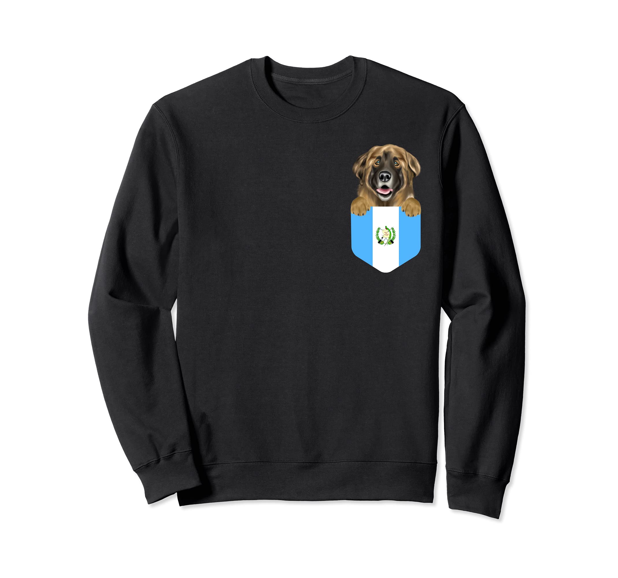 Guatemala Flag Leonberger Dog In Pocket Sweatshirt