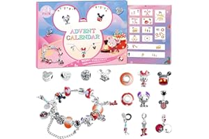 SWIND 2025 Christmas Advent Calendar 24 Day Xmas with 2 Bracelet & 22 Unique Jewelry Charms DIY Bracelet Set Christmas Countdown Calendar Gift for Daughter, Niece, Granddaughter