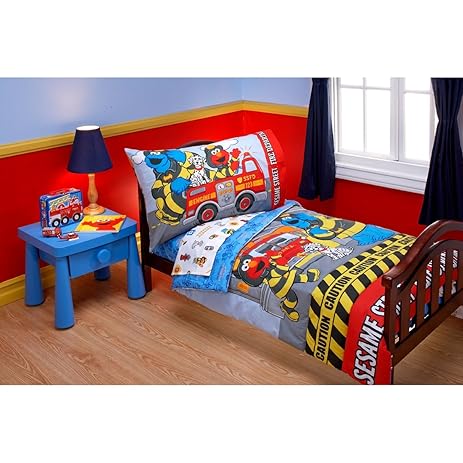 Amazon Com Sesame Street Toddler Bedding Set Elmo Fire