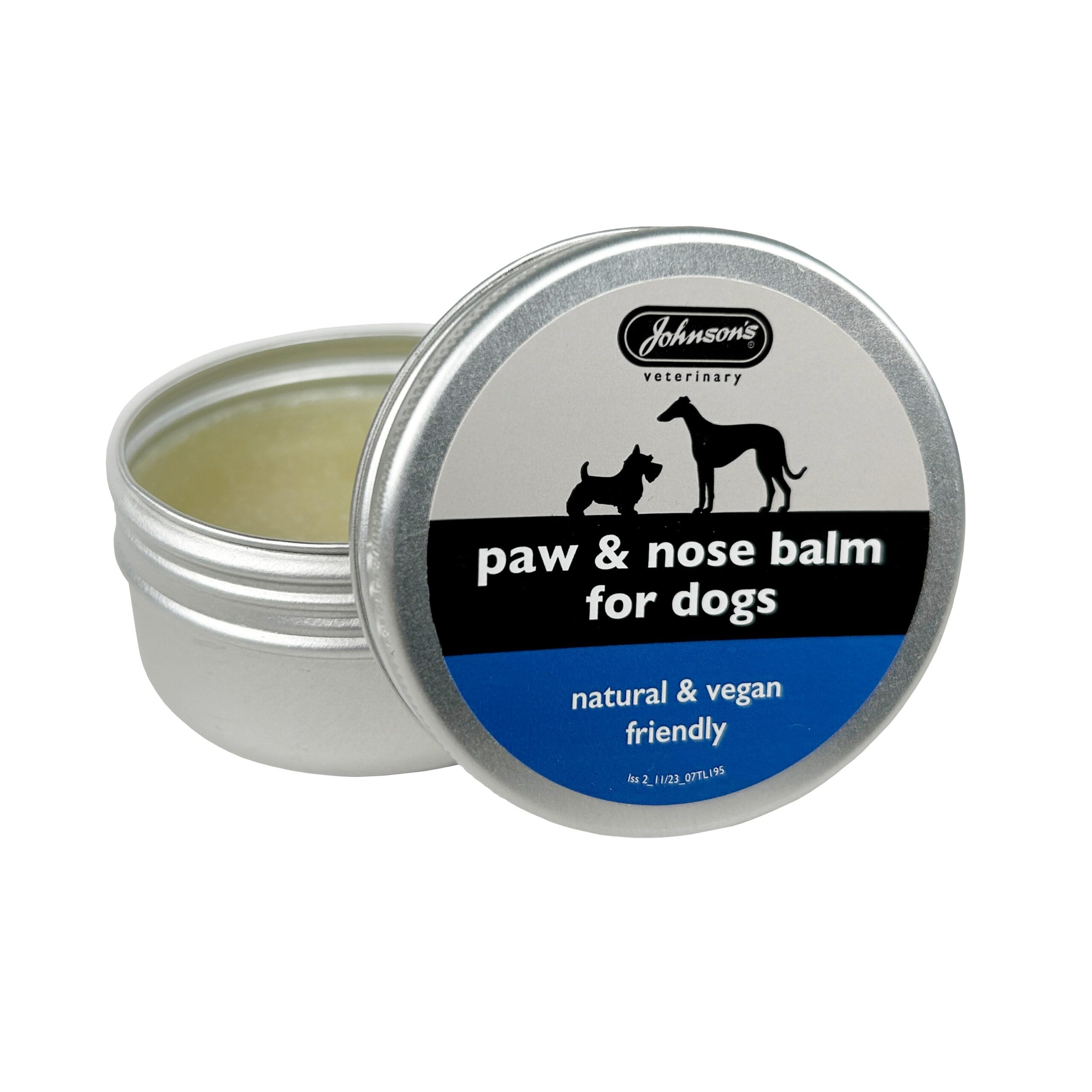 Johnson's Paw and Nose Balm for Dogs, 50ml - Dog Moisturiser for Dry Skin and Cracked Dog Paws Treatment, Dog Essentials for All Seasons