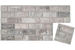 IZODEKOR 3D Wall Panels Brick Effect - Cladding, Stone Look, Styrofoam Facing for Living Room, Kitchen, Bathroom, Balcony, Bedroom, Back of Counter and Teras | Beige Dream (10" x 10" Sample)