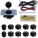 SJ@JX Arcade Game Controller Button Microswitch 8 Way Joystick Zero Delay USB Encoder Cable Stick DIY Kit for PC MAME Retropi