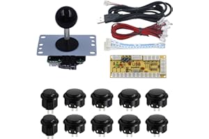 SJ@JX Arcade Game Controller Button Microswitch 8 Way Joystick Zero Delay USB Encoder Cable Stick DIY Kit for PC MAME Retropie Raspberry Pi