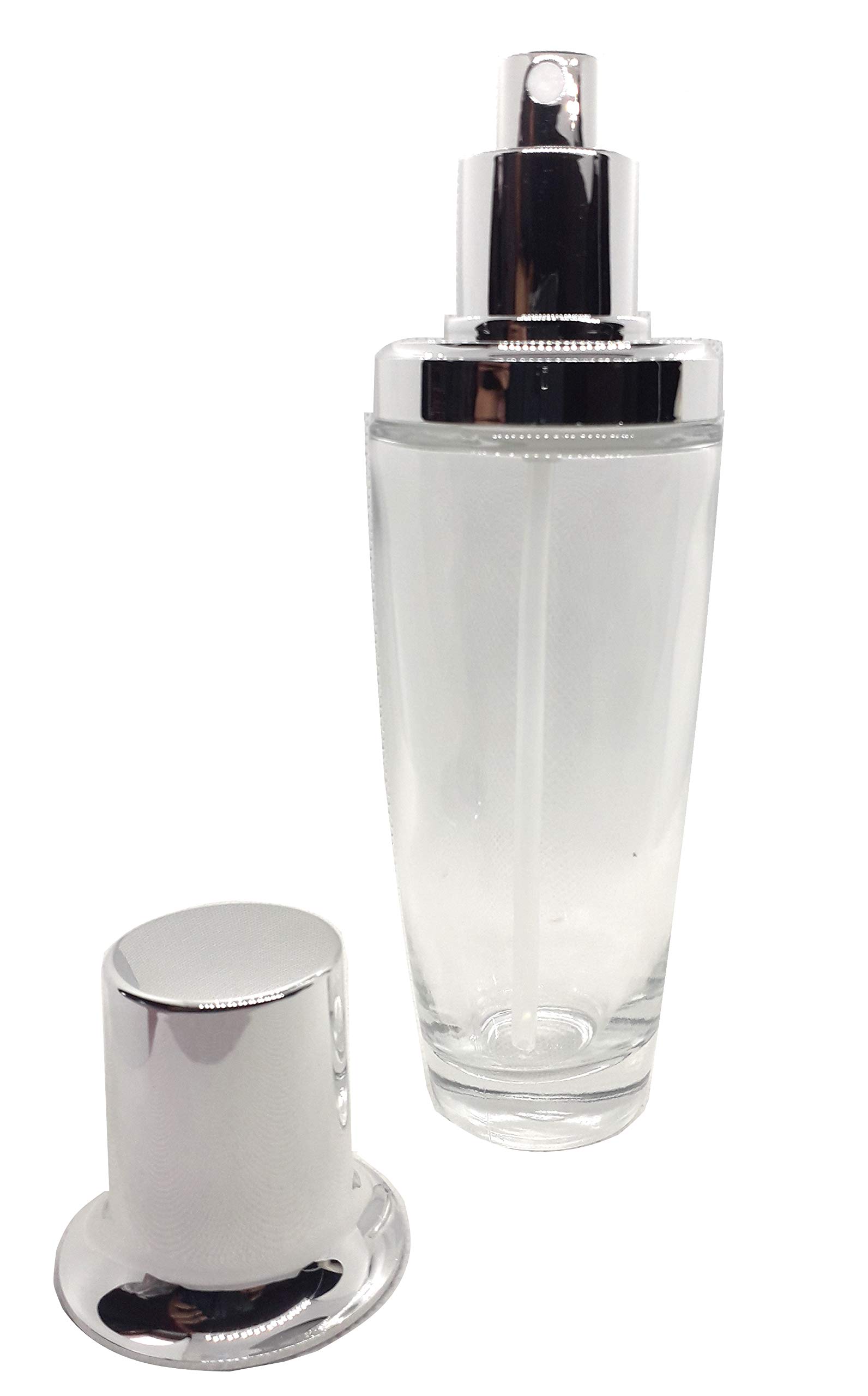 Empty Glass Perfume Bottle Conical with Silver Fine Mist Atomiser (50ml)