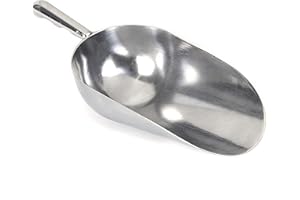 RYANDESIGN Heavy-Duty Cast Aluminum Kitchen Scoop - Rust-Proof, Ergonomic S-Handle Ice Cube Endurance Scoopfor Ice, Candy, Popcorn, Coffee Beans, Flour & Pet Food - Commercial-Grade Durable Design (L（24oz）)