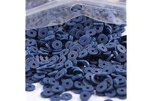 CARPORAY 2000pcs Dark Blue Clay Beads for Bracelets Making, Flat Round Polymer Clay Beads 6mm Spacer Heishi Beads for Jewelry Making Earring Bracelets Necklace
