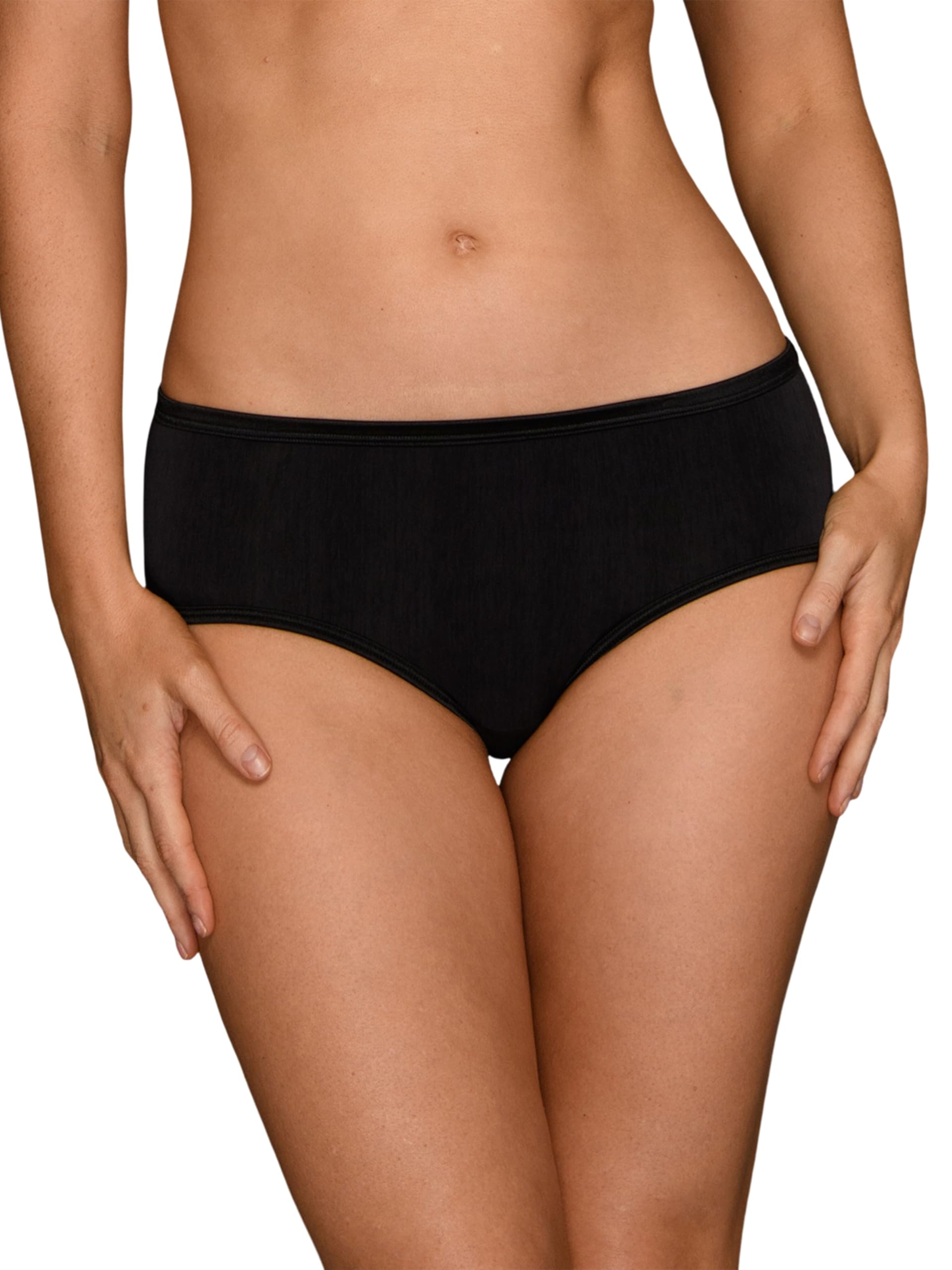 Photo 1 of Vanity Fair Women's Illumination Hipster Panties, Silky Stretch & Satin Trim, Midnight Black, 6